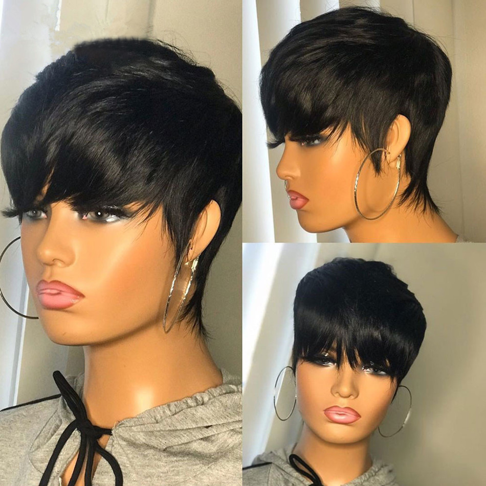 Short Pixie Cut Wig Human Hair Cheap - Perruques courtes en cheveux naturels, coupe
