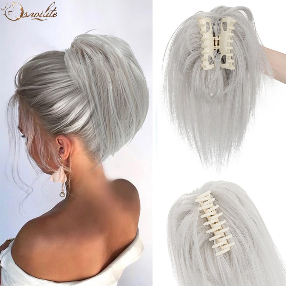 Claw Clip Messy Bun Hair Piece - Snoilite synthétique pince à griffes droites