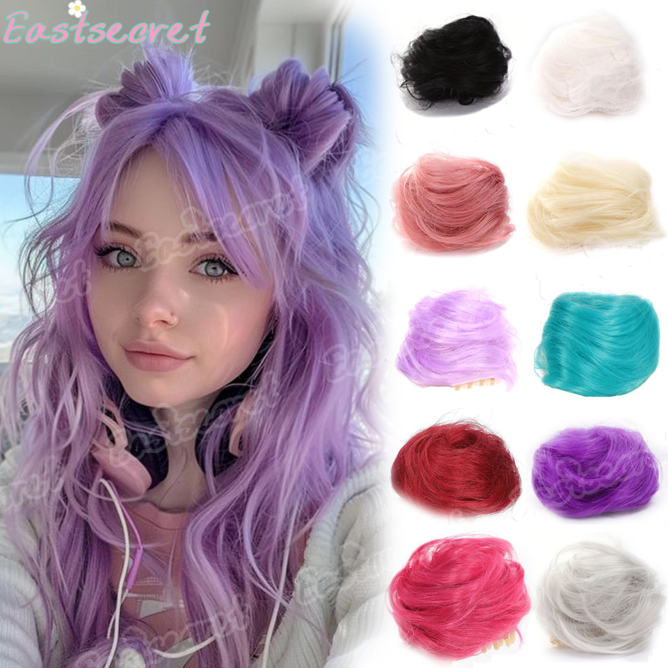 Claw Clip Messy Bun Hair Piece - Chignon bouclé synthétique ombré EAST pour