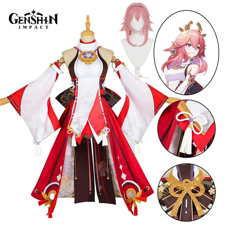Synthetic Wigs - Costume de cosplay Yae Miko du