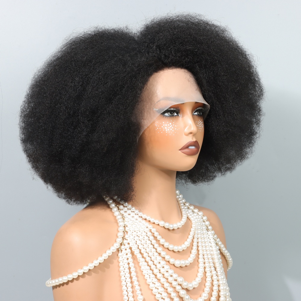 Glueless Wear And Go Human Hair Wig - Perruques Afro de 14 pouces pour