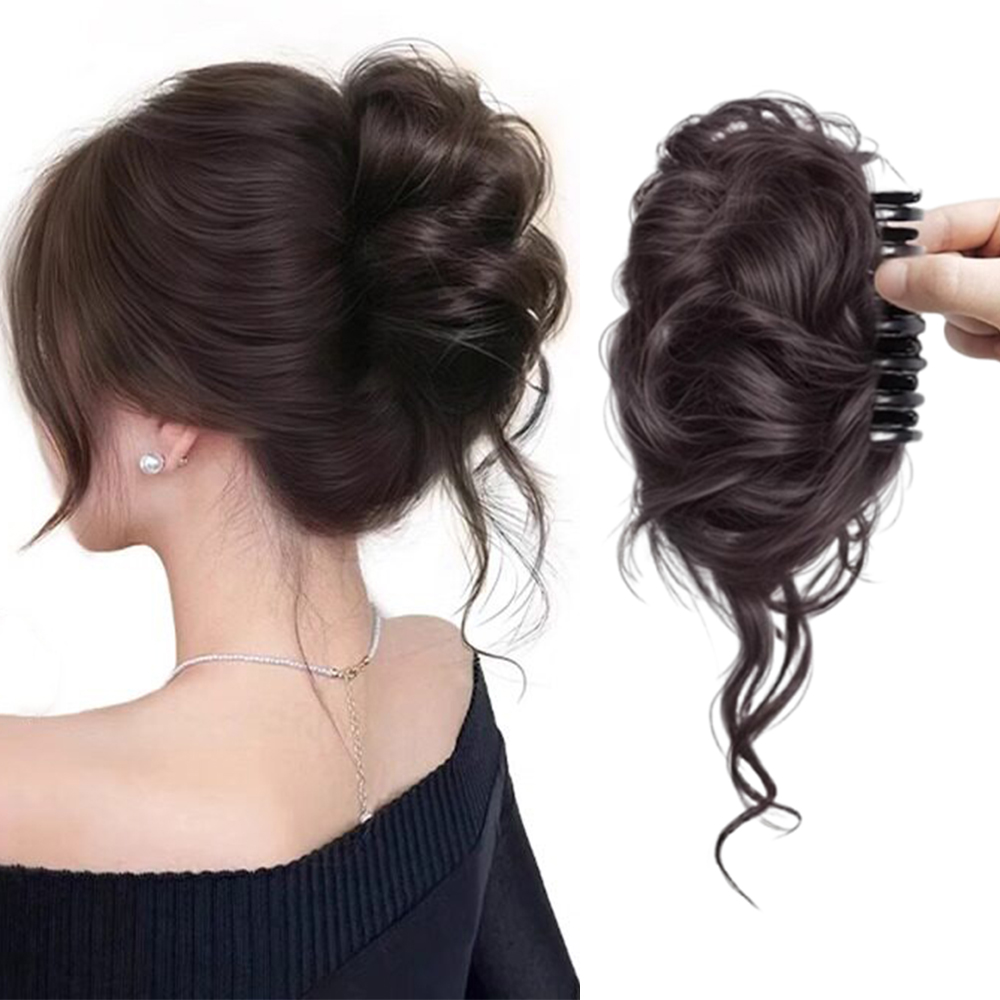 Claw Clip Messy Bun Hair Piece - 1 pièce Chignon élégant à pince,