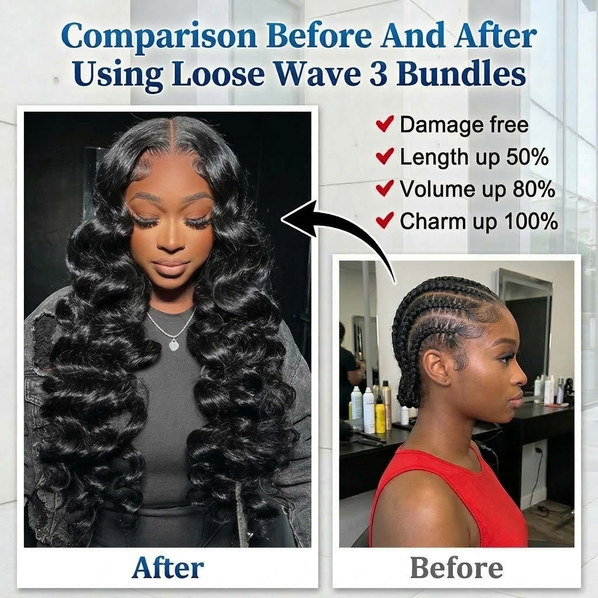 Extensions de cheveux humains  - Deep Wave 3 Bundles With Closure avis et prix