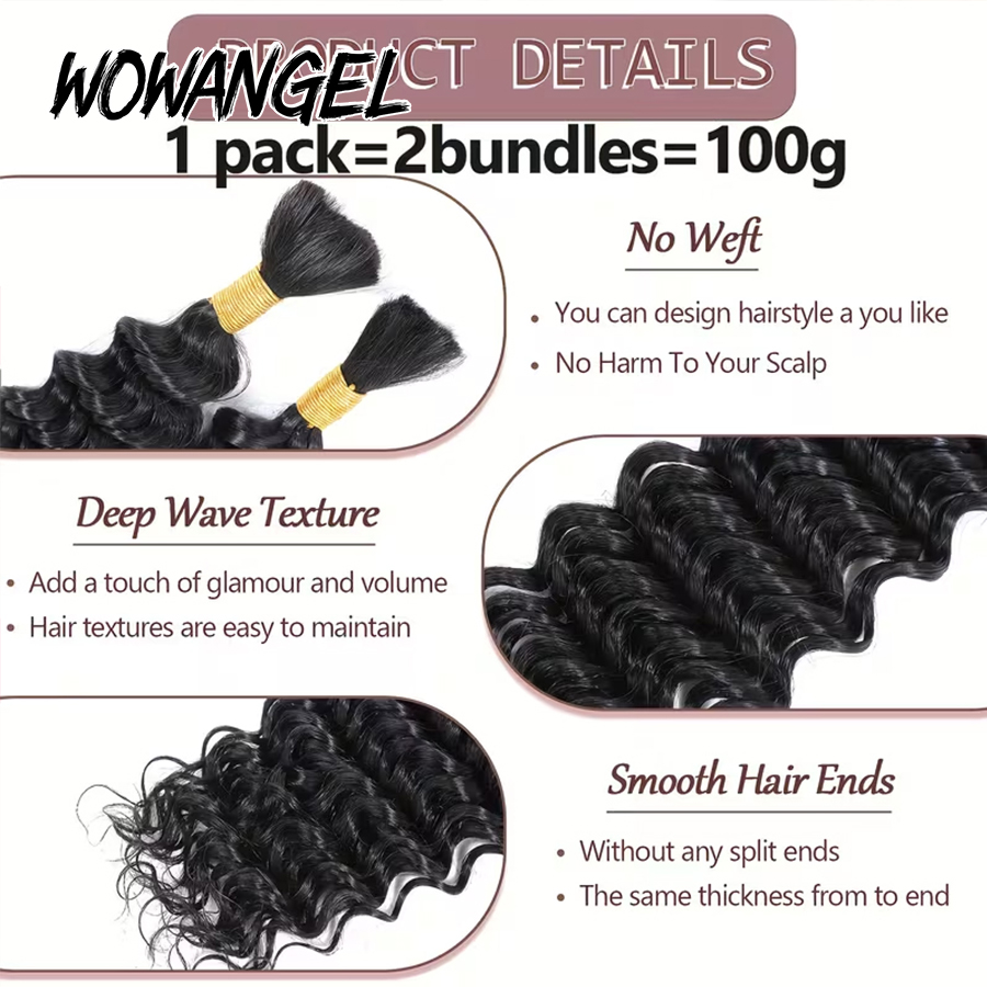 Boho tresses cheveux humains e - Water Wave Bulk Human Hair For Braiding avis et prix
