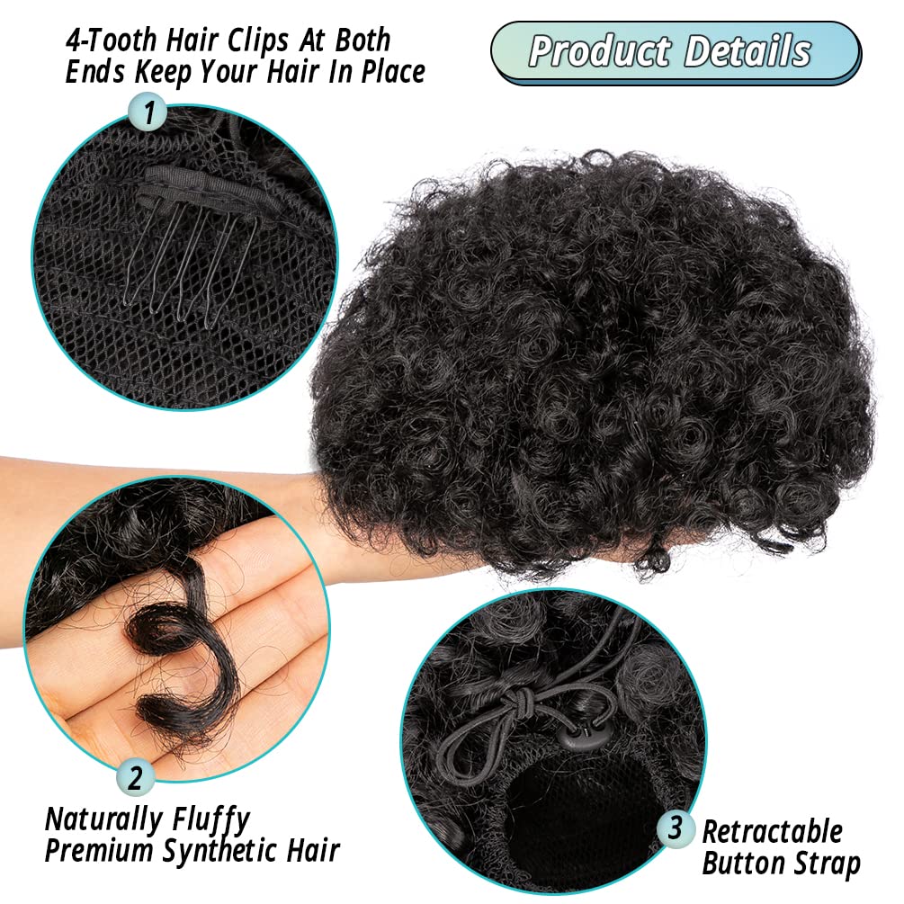 6 pouces Afro bouffée cordon q - Drawstring Afro Curly Puff Ponytail avis et prix