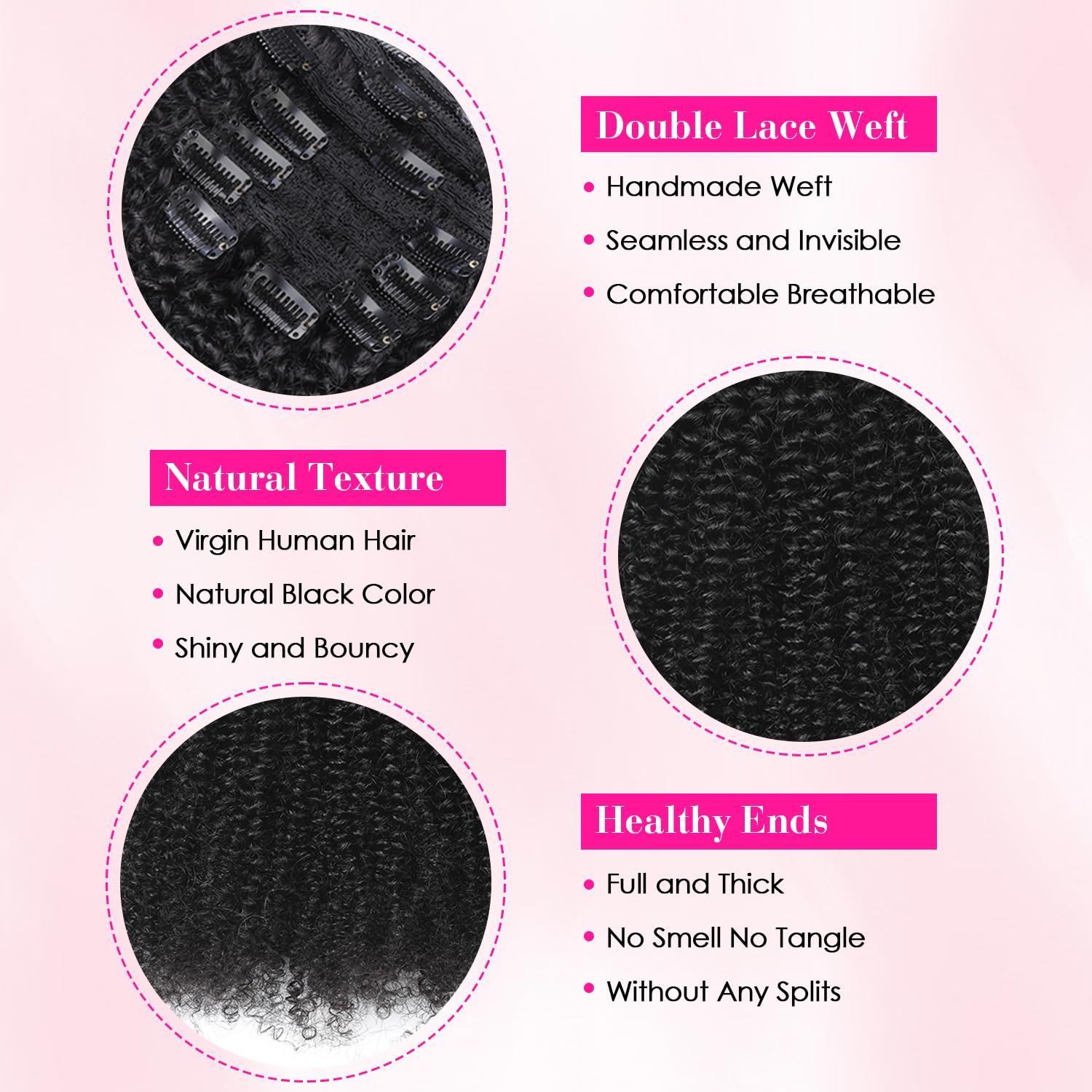 Extensions de cheveux humains  - Seamless Clip In Hair Extensions Human Hair avis et prix