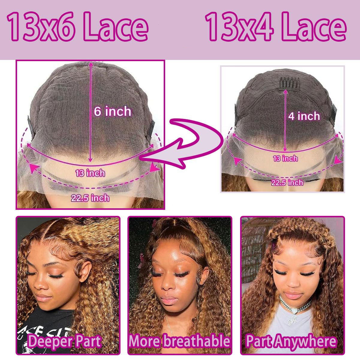 36 pouces vague profonde P4/27 - Lace Front Wigs avis et prix