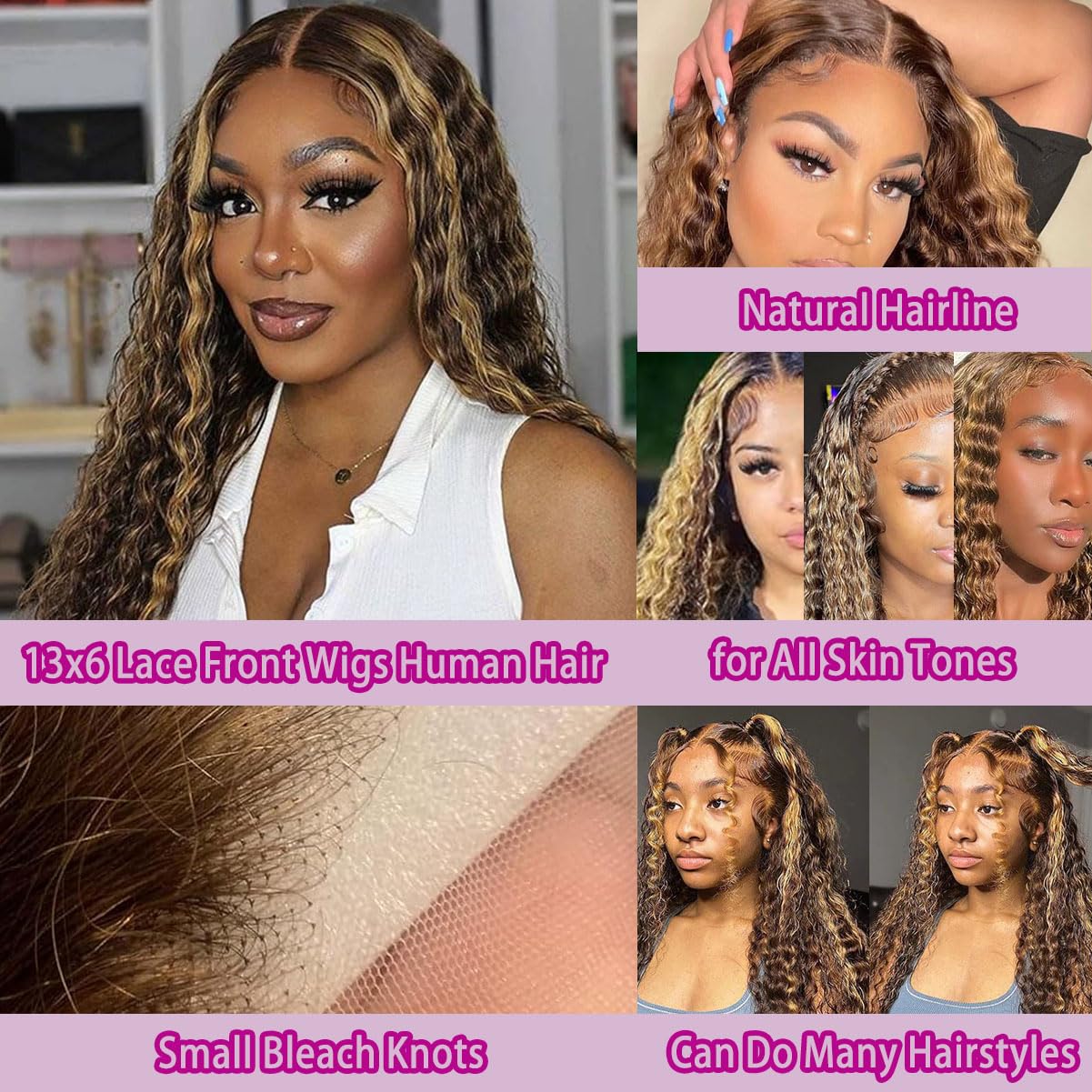 36 pouces vague profonde P4/27 - Lace Front Wigs avis et prix