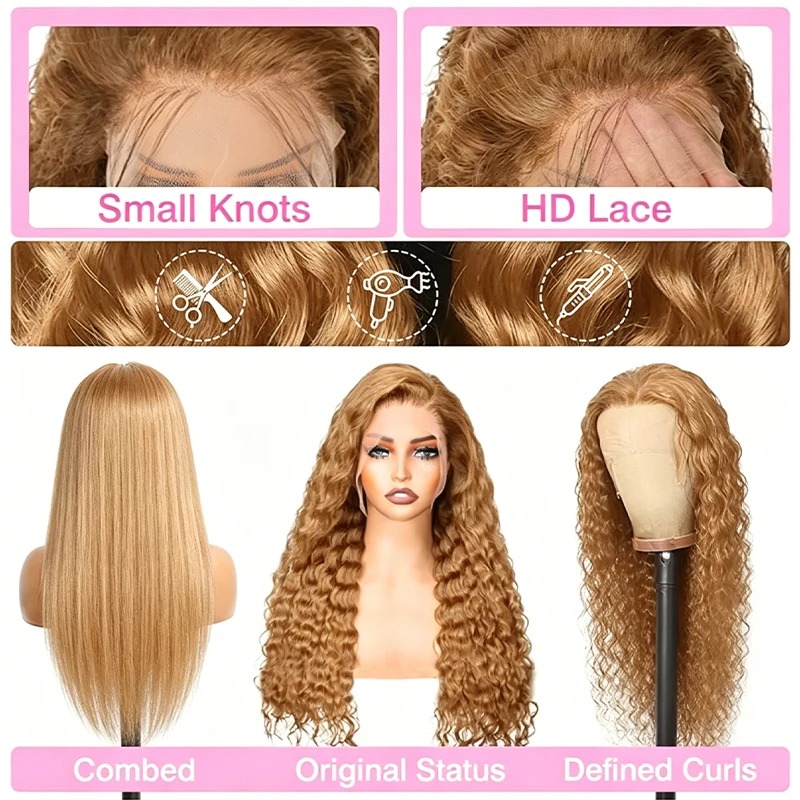 34 38 pouces miel blond perruq - Human Hair Wigs avis et prix